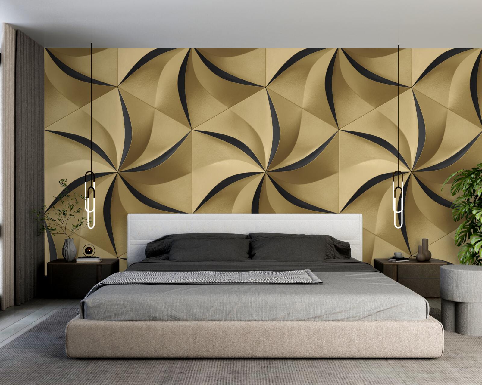 Fototapeta horčičné hviezdy v geometrickom štýle