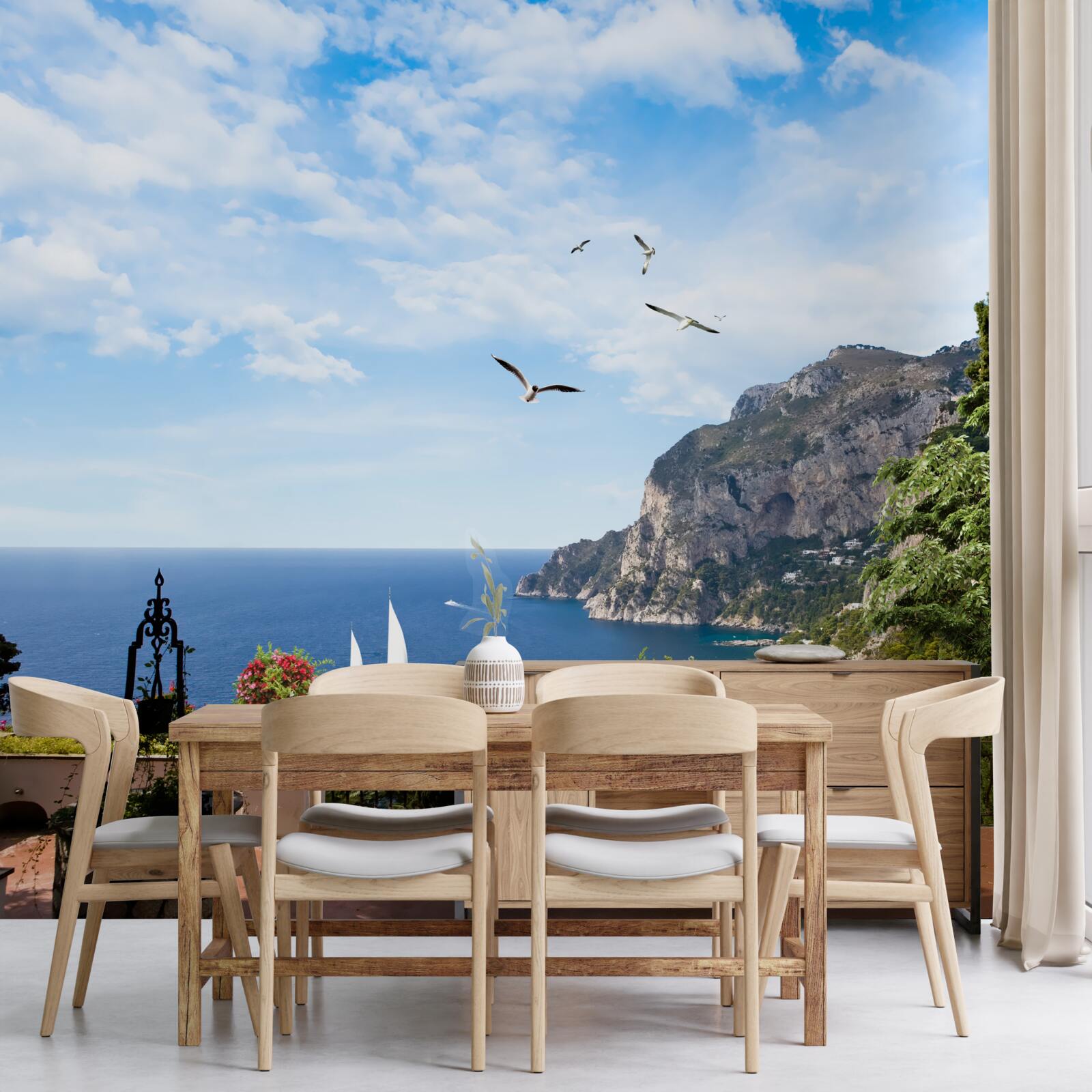 Fototapeta oceán a hory v krajine