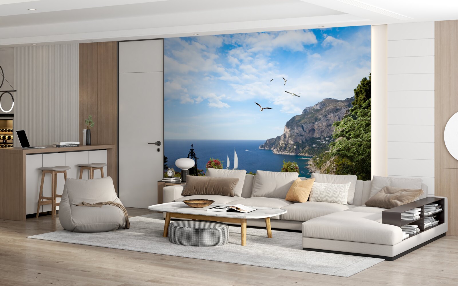 Fototapeta oceán a hory v krajine