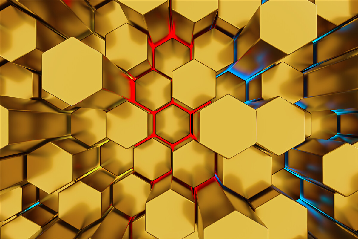 Fototapeta objemové zlaté figúrky