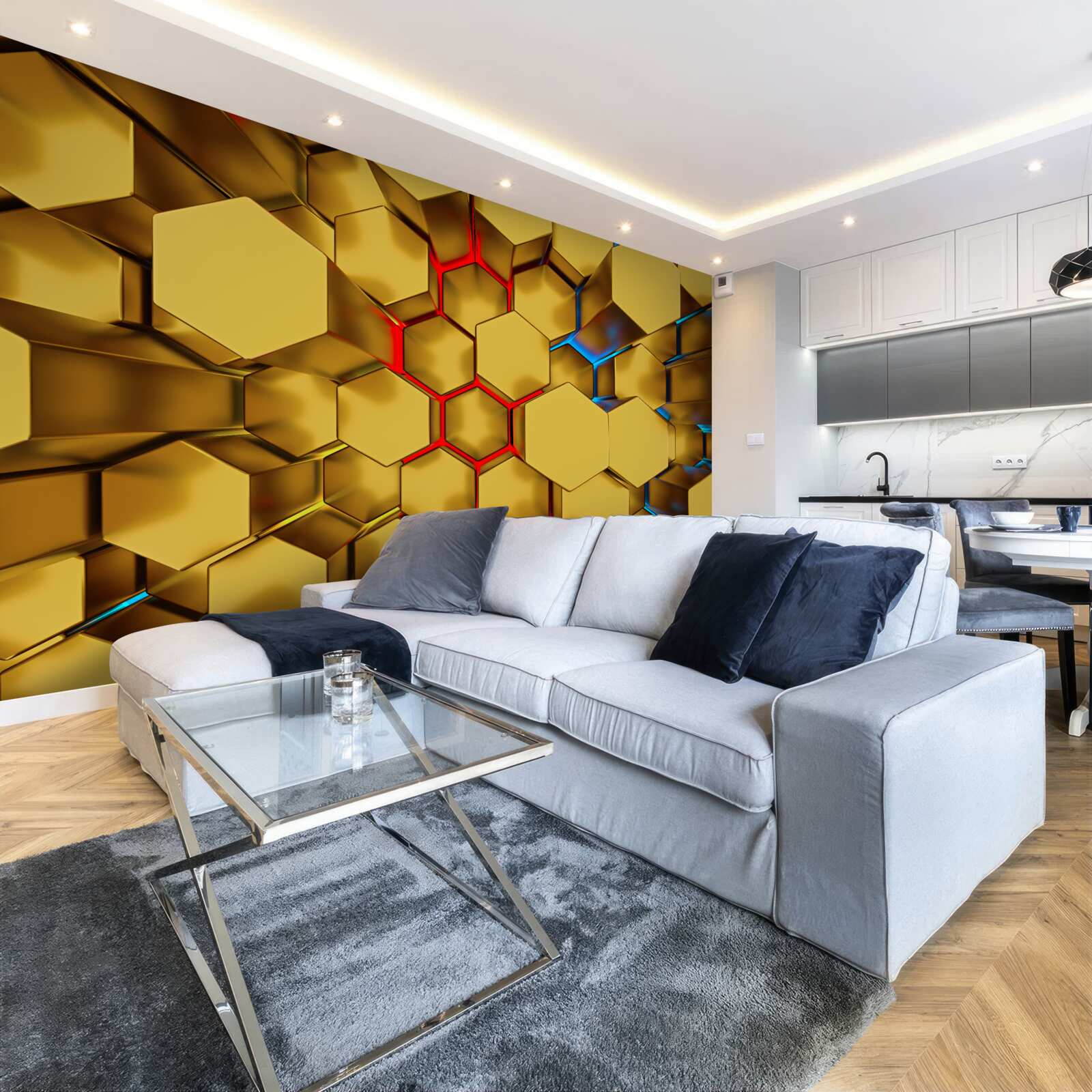 Fototapeta objemové zlaté figúrky