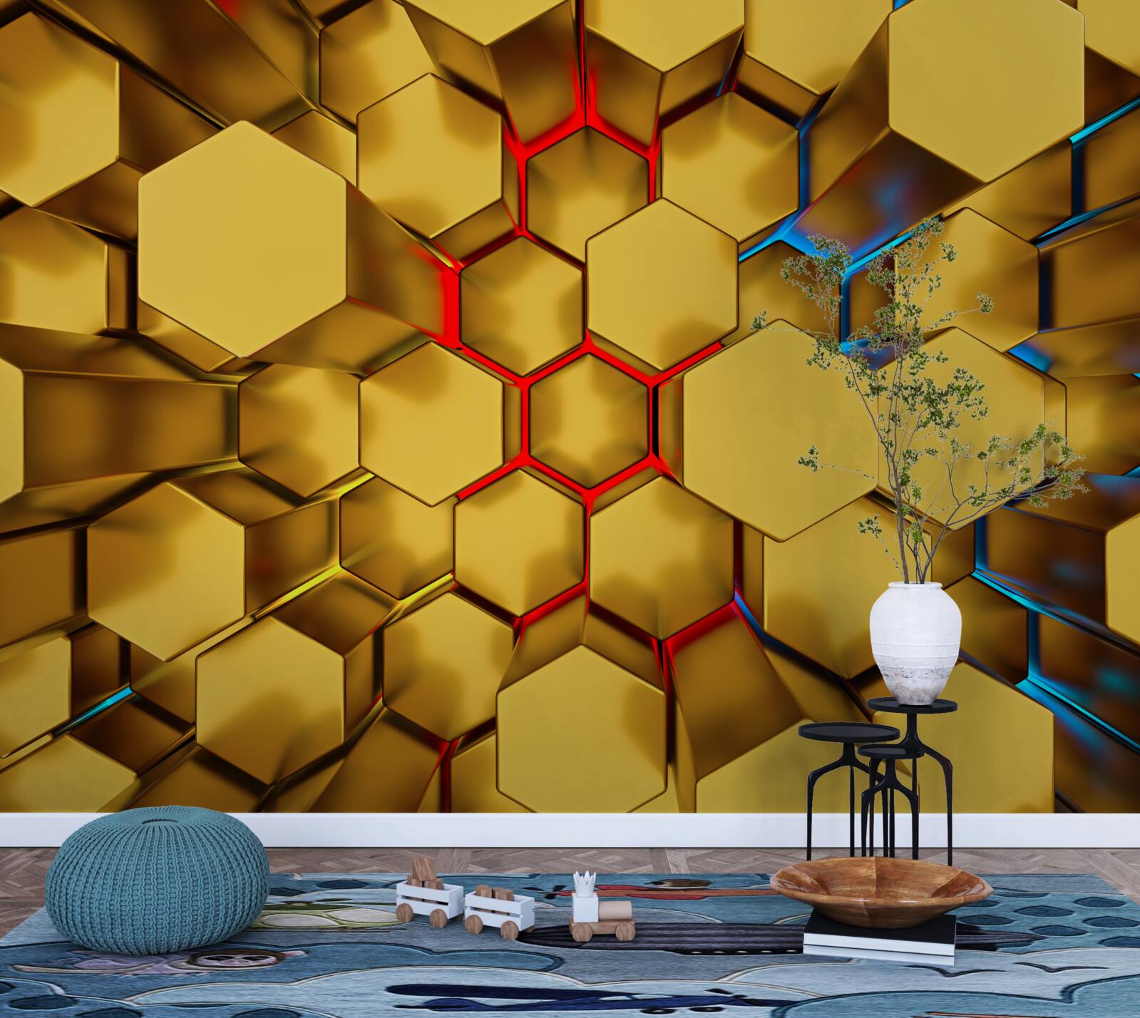 Fototapeta objemové zlaté figúrky