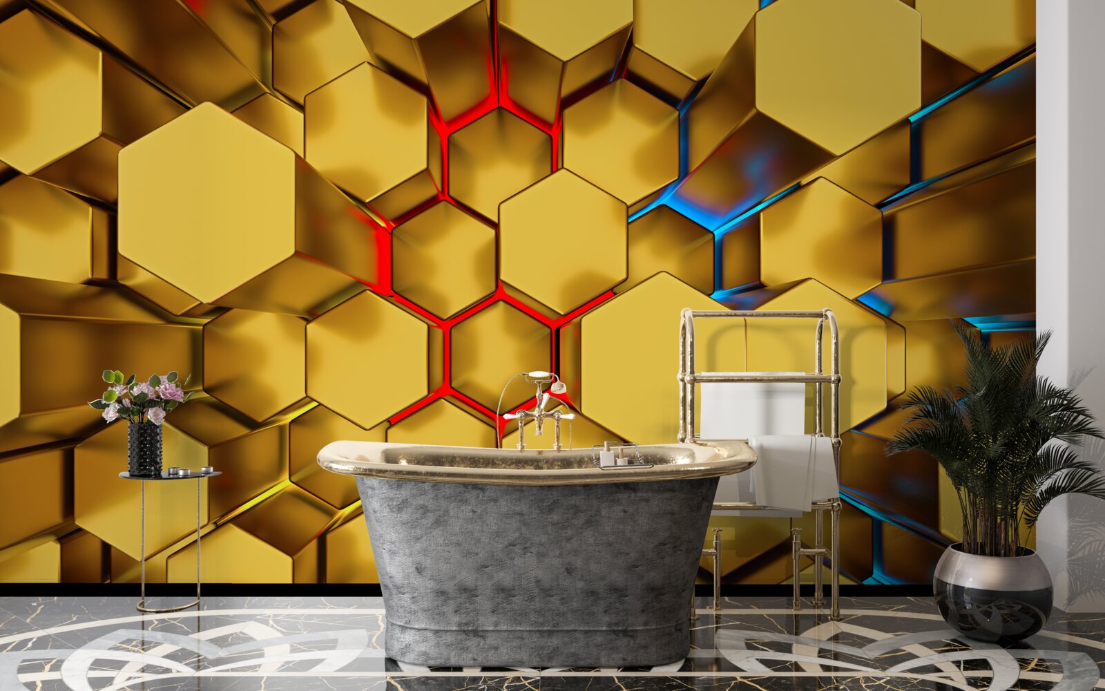 Fototapeta objemové zlaté figúrky