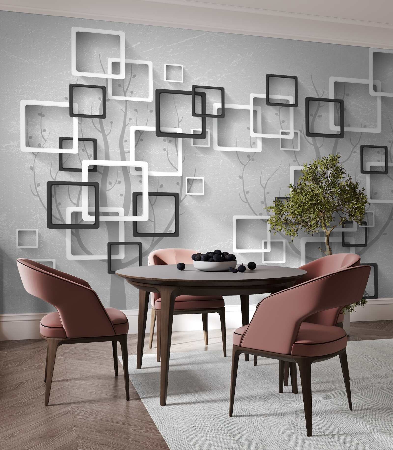 Fototapeta biele a čierne štvorce predstavujú abstrakciu