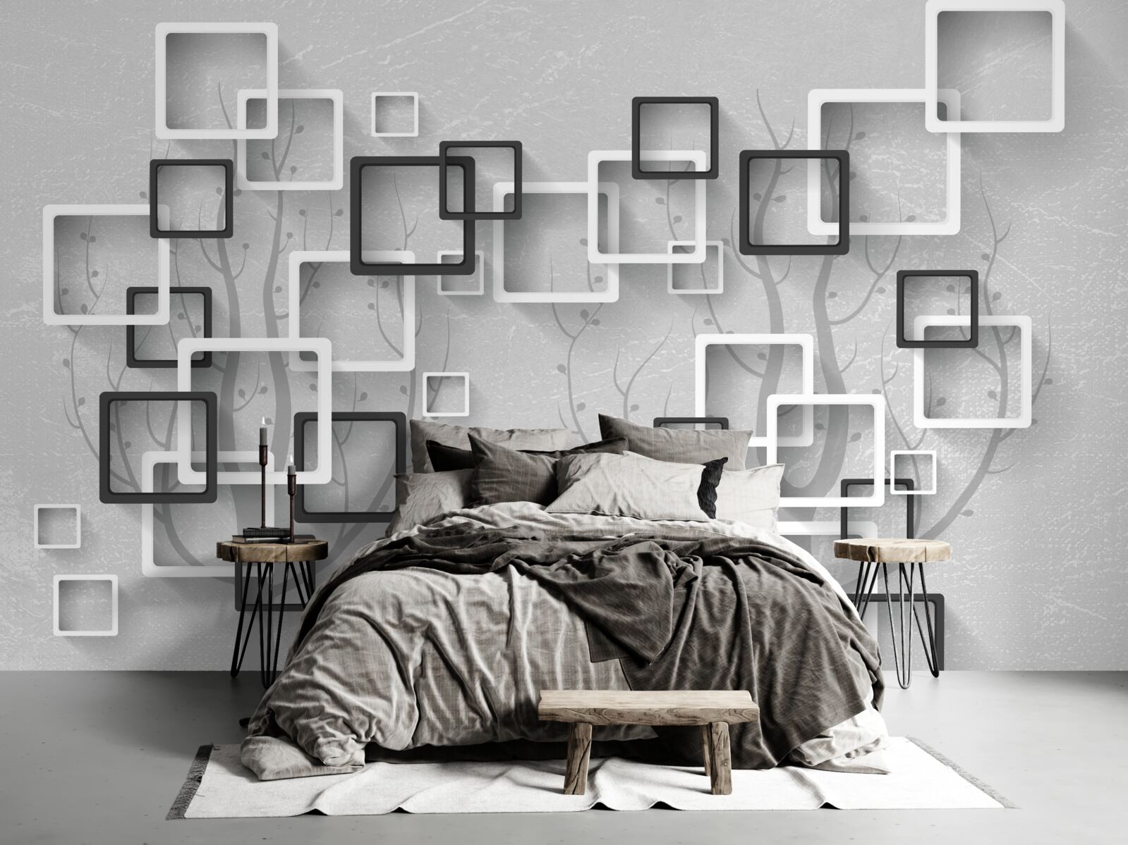 Fototapeta biele a čierne štvorce predstavujú abstrakciu