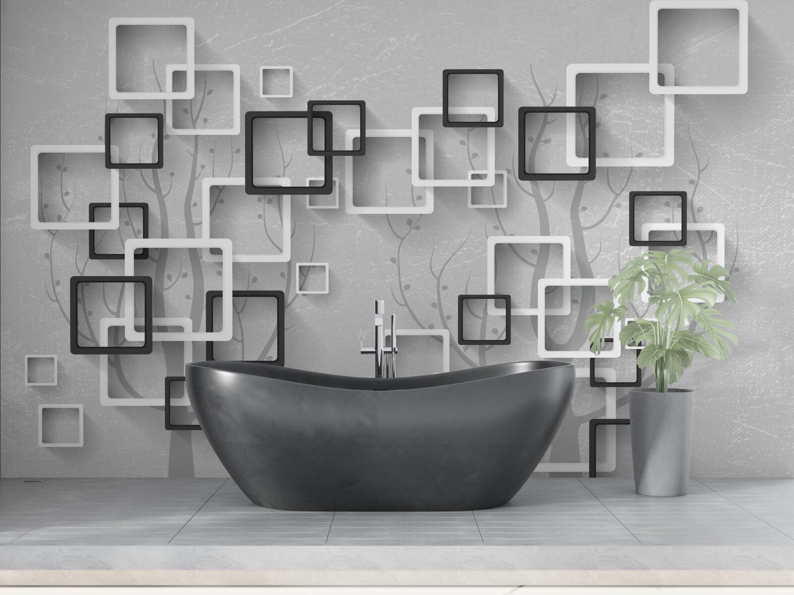 Fototapeta biele a čierne štvorce predstavujú abstrakciu