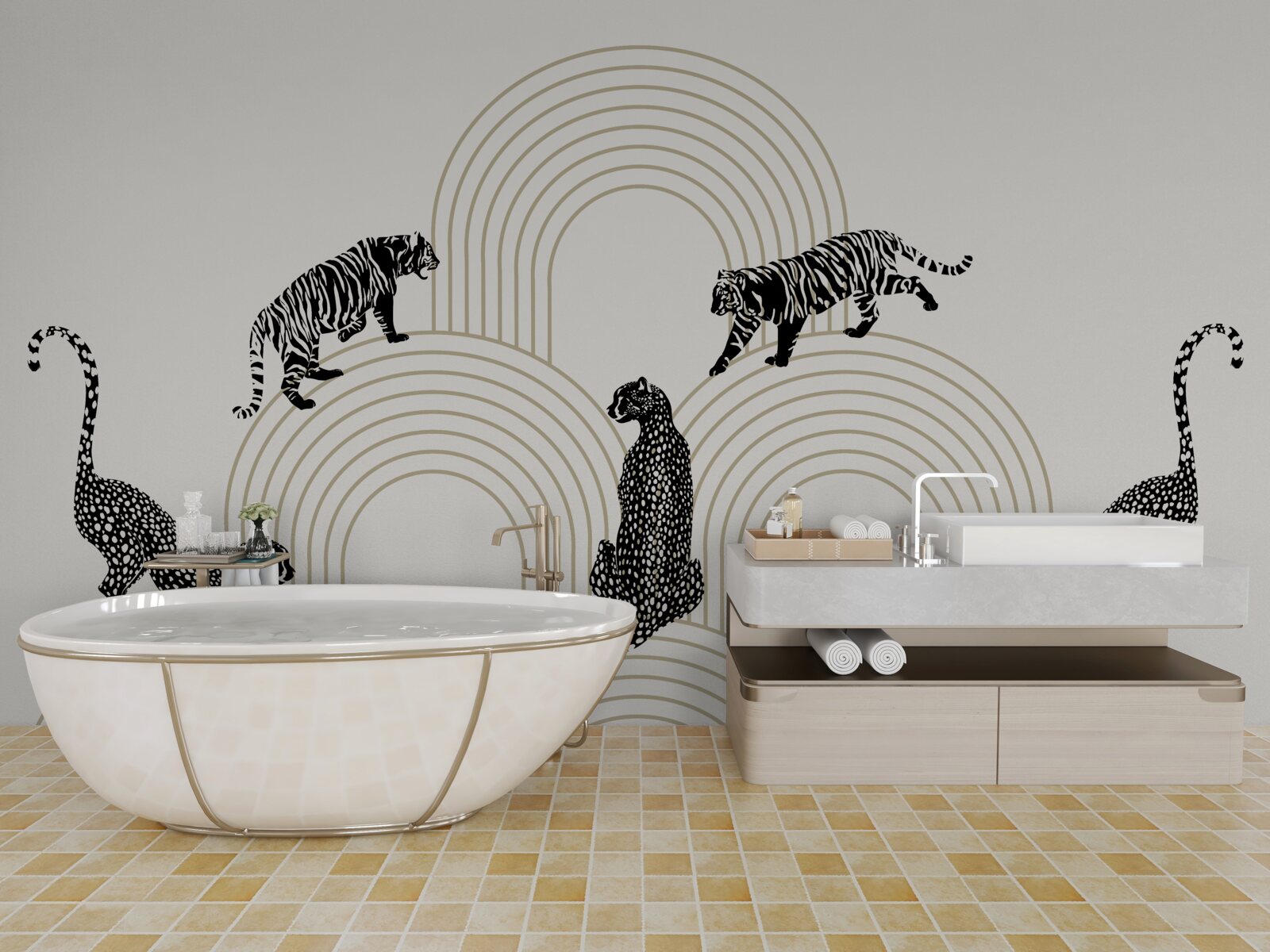 Fototapeta tigre a pantery na vysočine