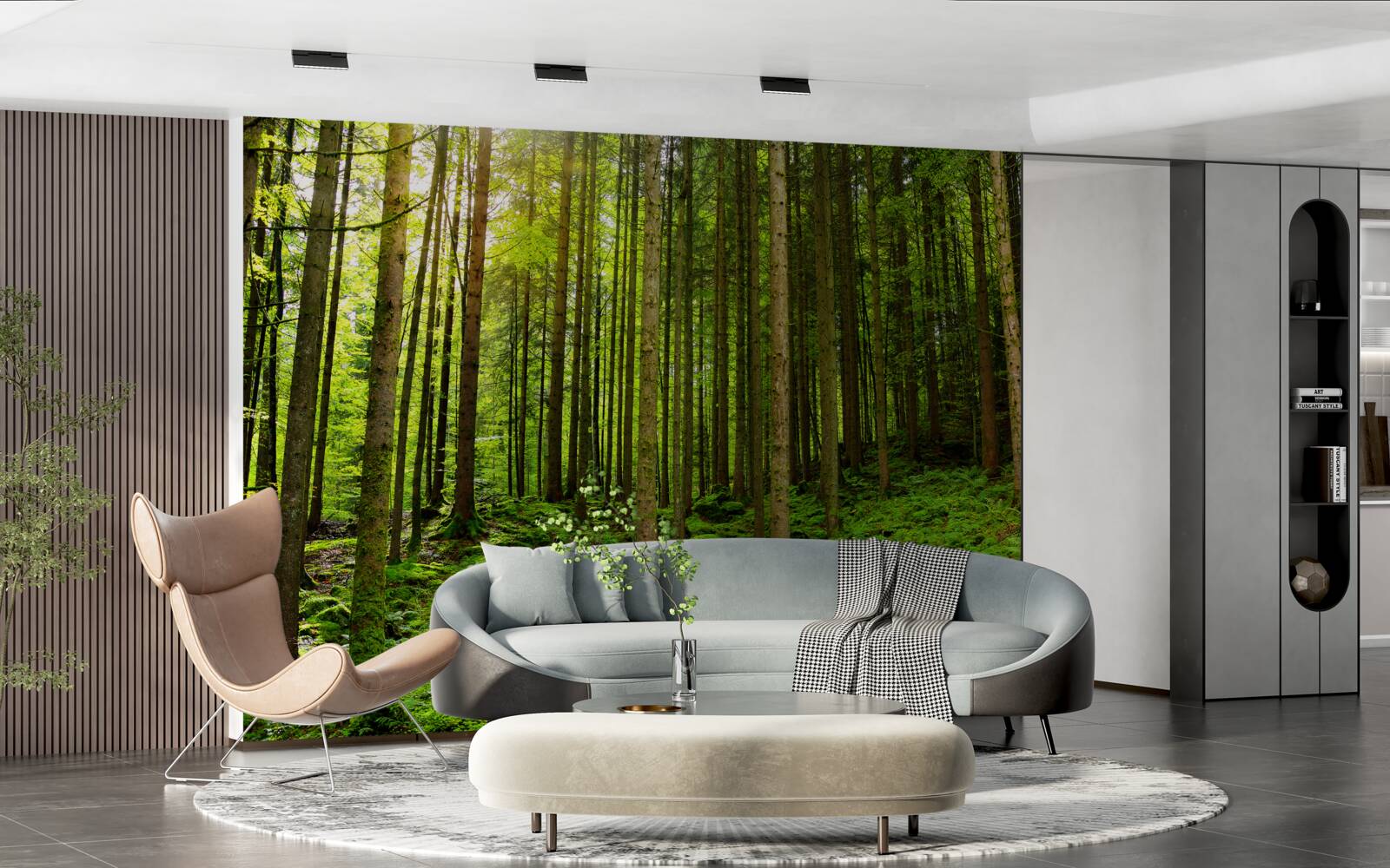 Fototapeta slnečné lúče prenikajú do lesa