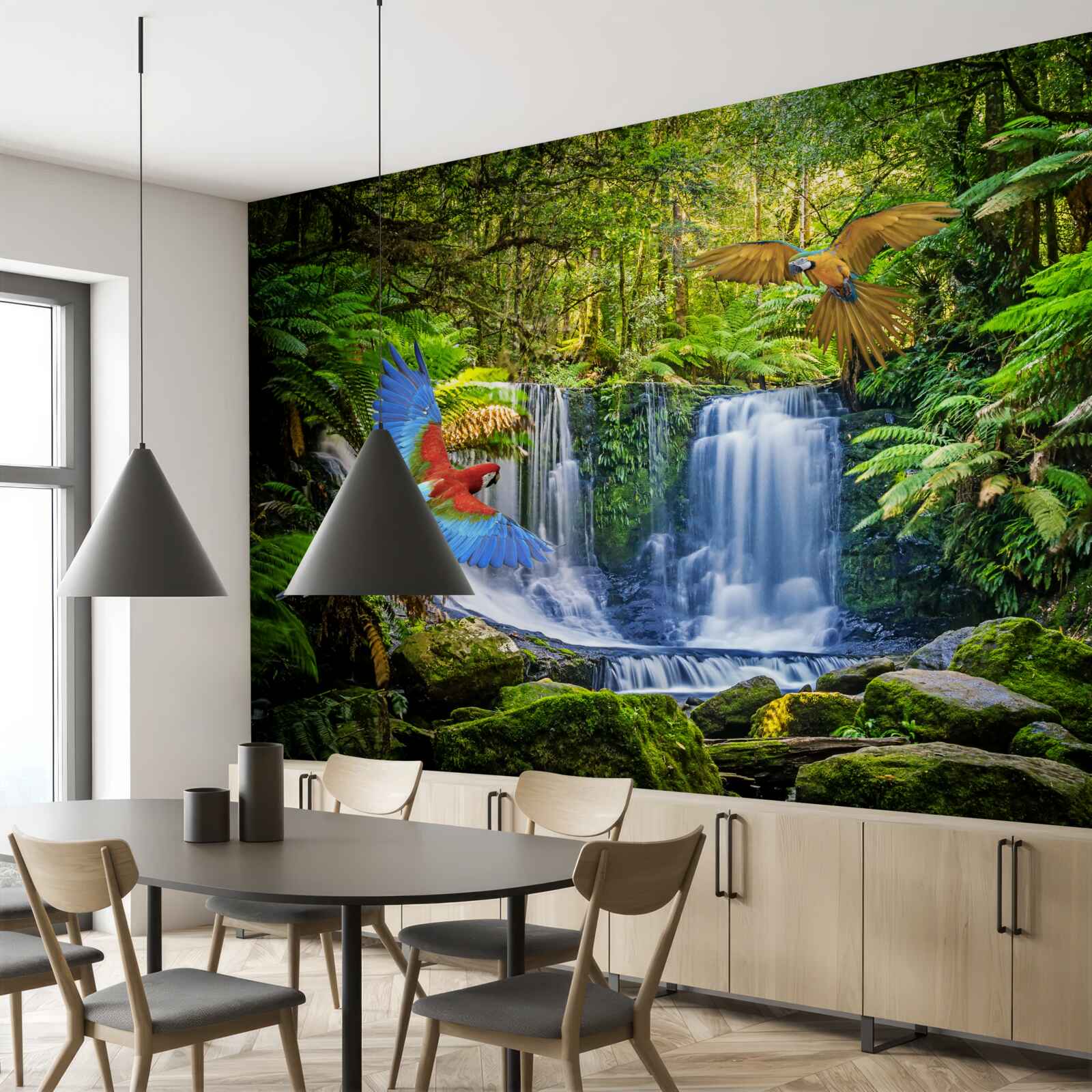 Fototapeta skrytý vodopád v lese