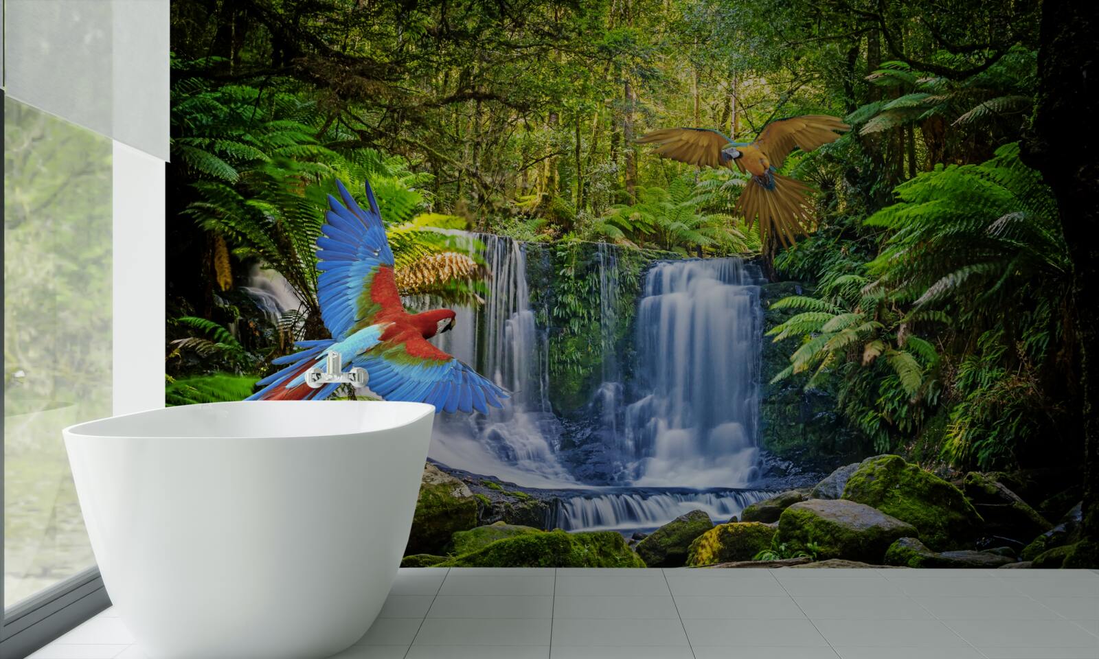 Fototapeta skrytý vodopád v lese