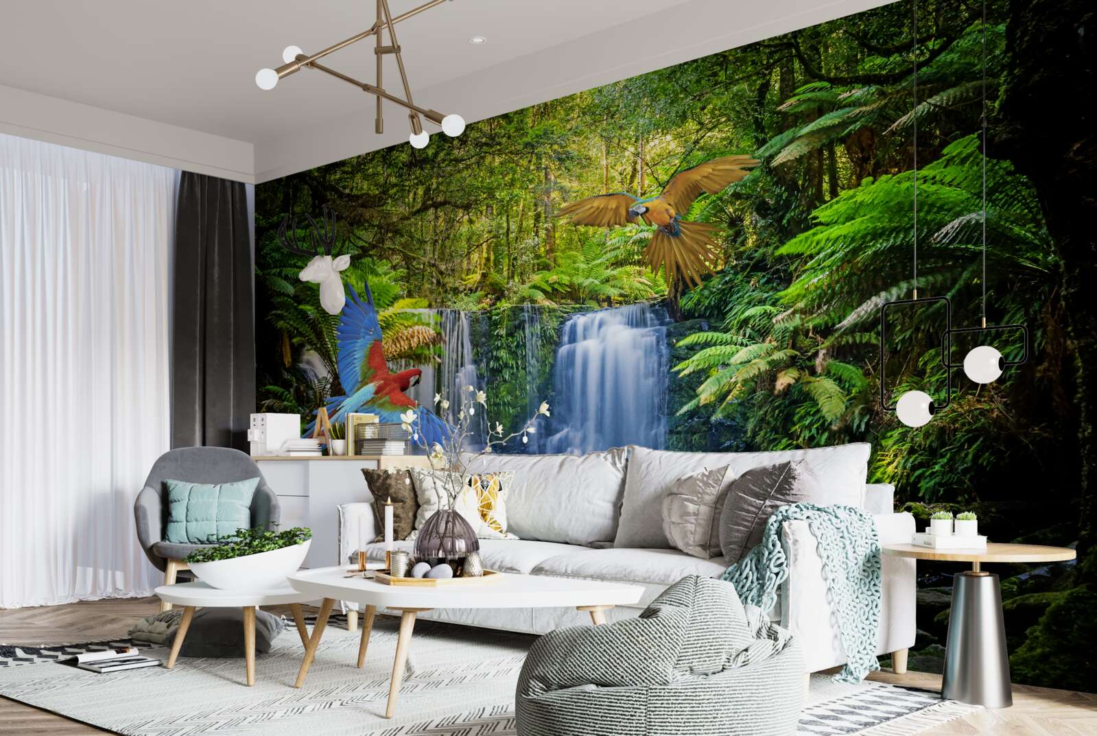 Fototapeta skrytý vodopád v lese