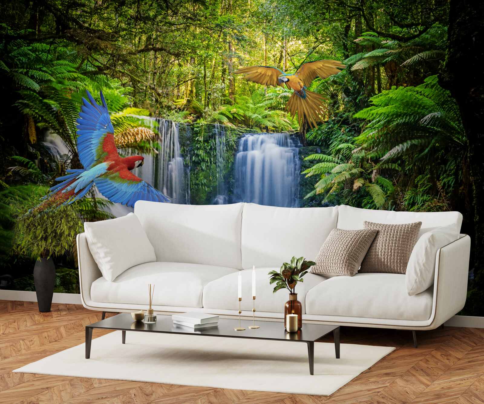 Fototapeta skrytý vodopád v lese