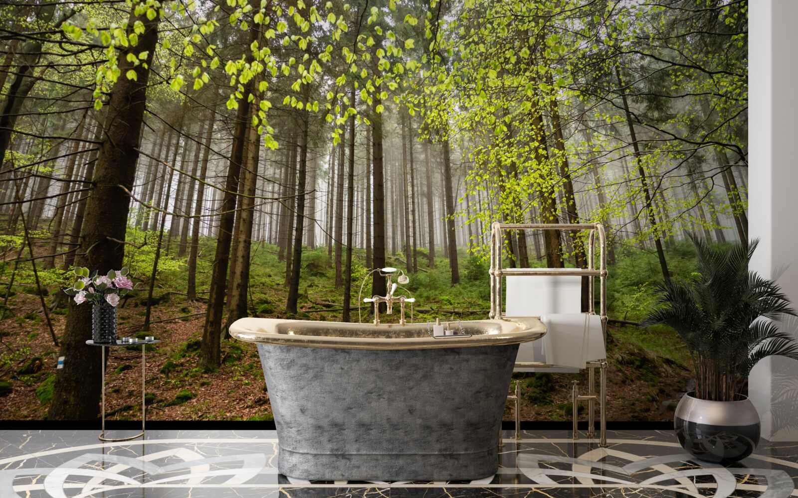 Fototapeta zelený les po daždi