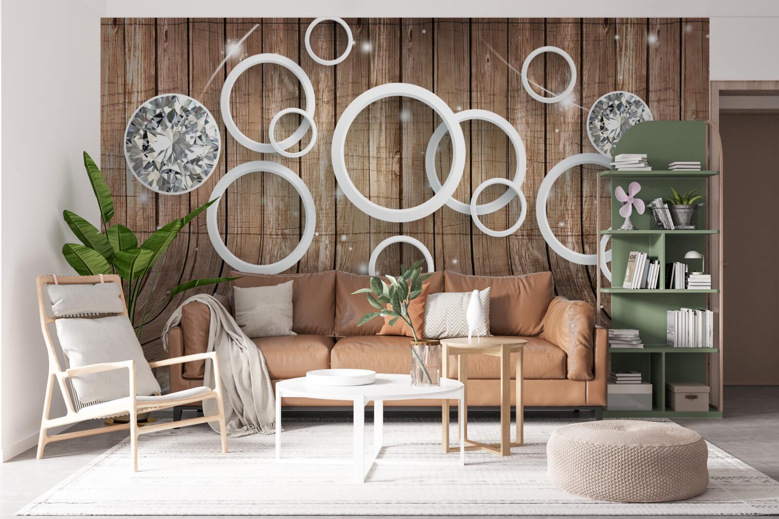 Fototapeta textúra dreva a biele kruhy