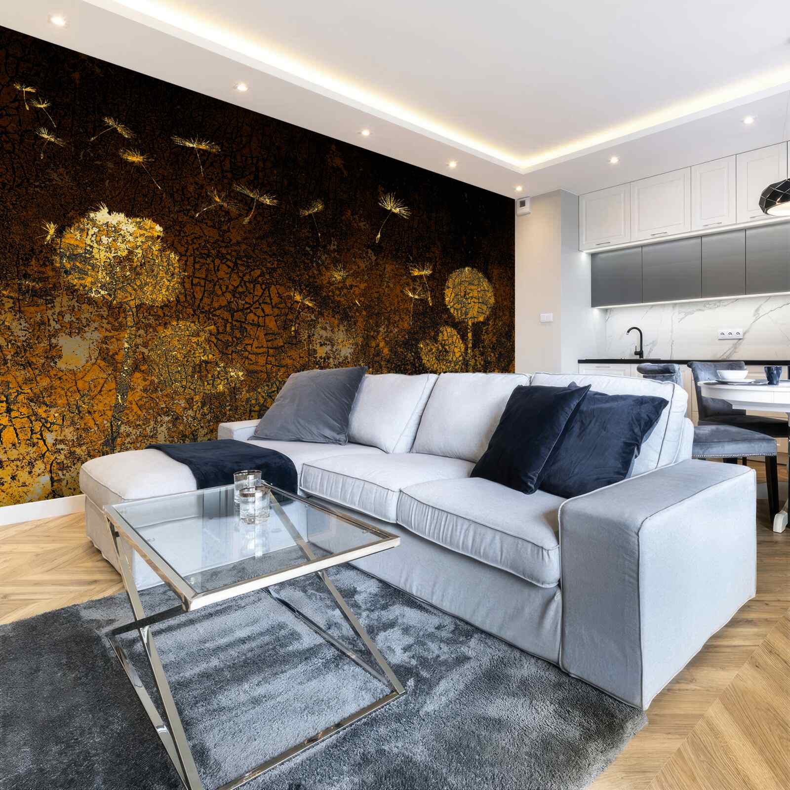 Fototapeta v noci vietor kýve púpavy