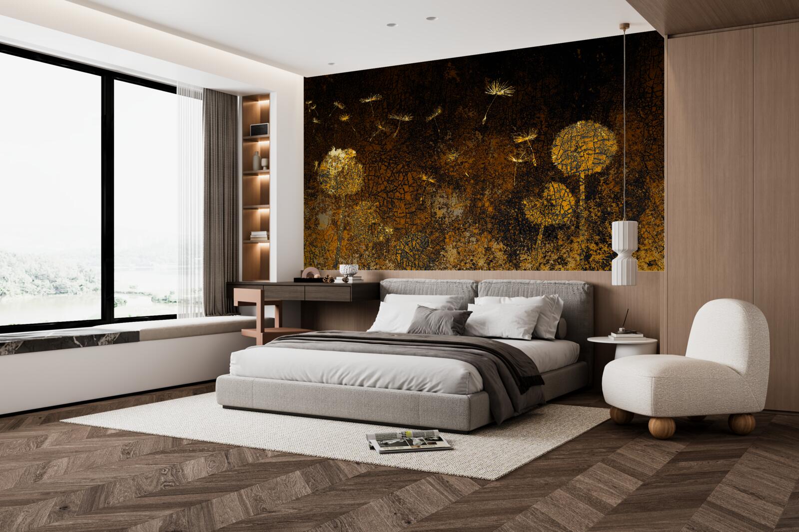 Fototapeta v noci vietor kýve púpavy