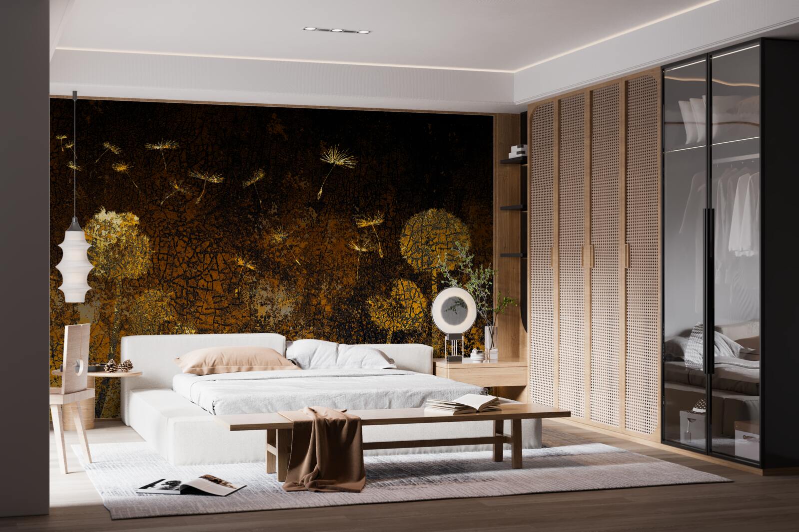 Fototapeta v noci vietor kýve púpavy