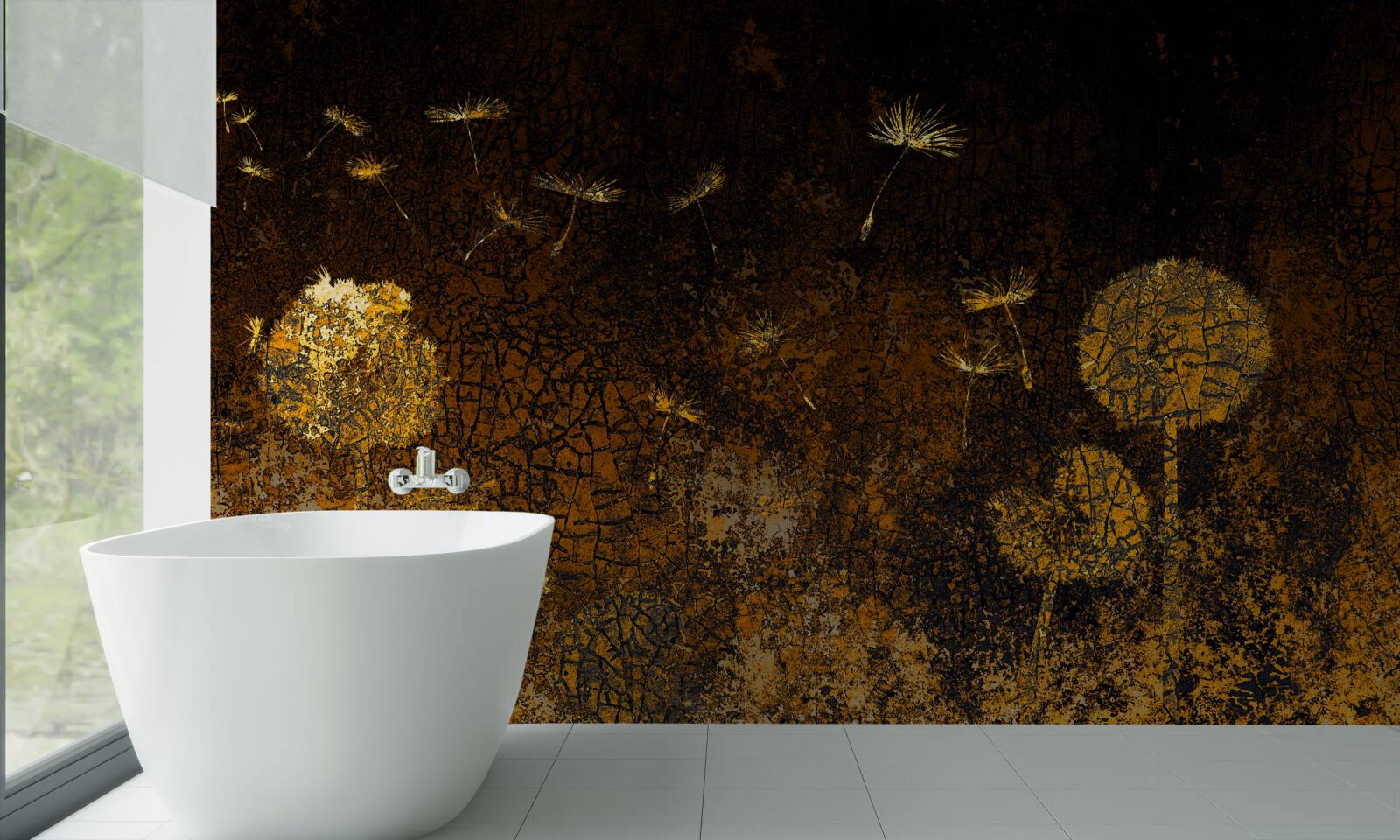 Fototapeta v noci vietor kýve púpavy