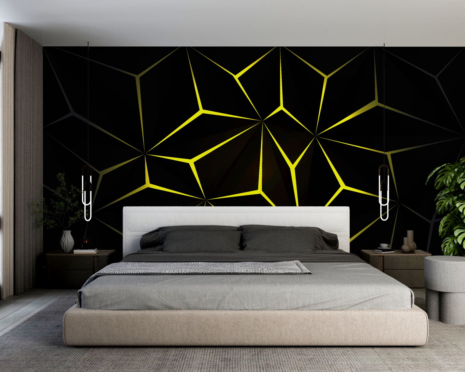 Fototapeta znaky sú čierne so žltým zvýraznením