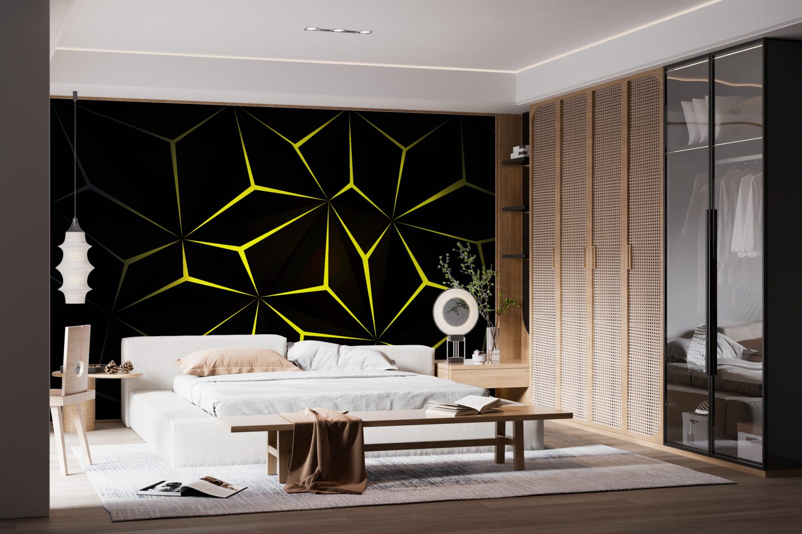 Fototapeta znaky sú čierne so žltým zvýraznením