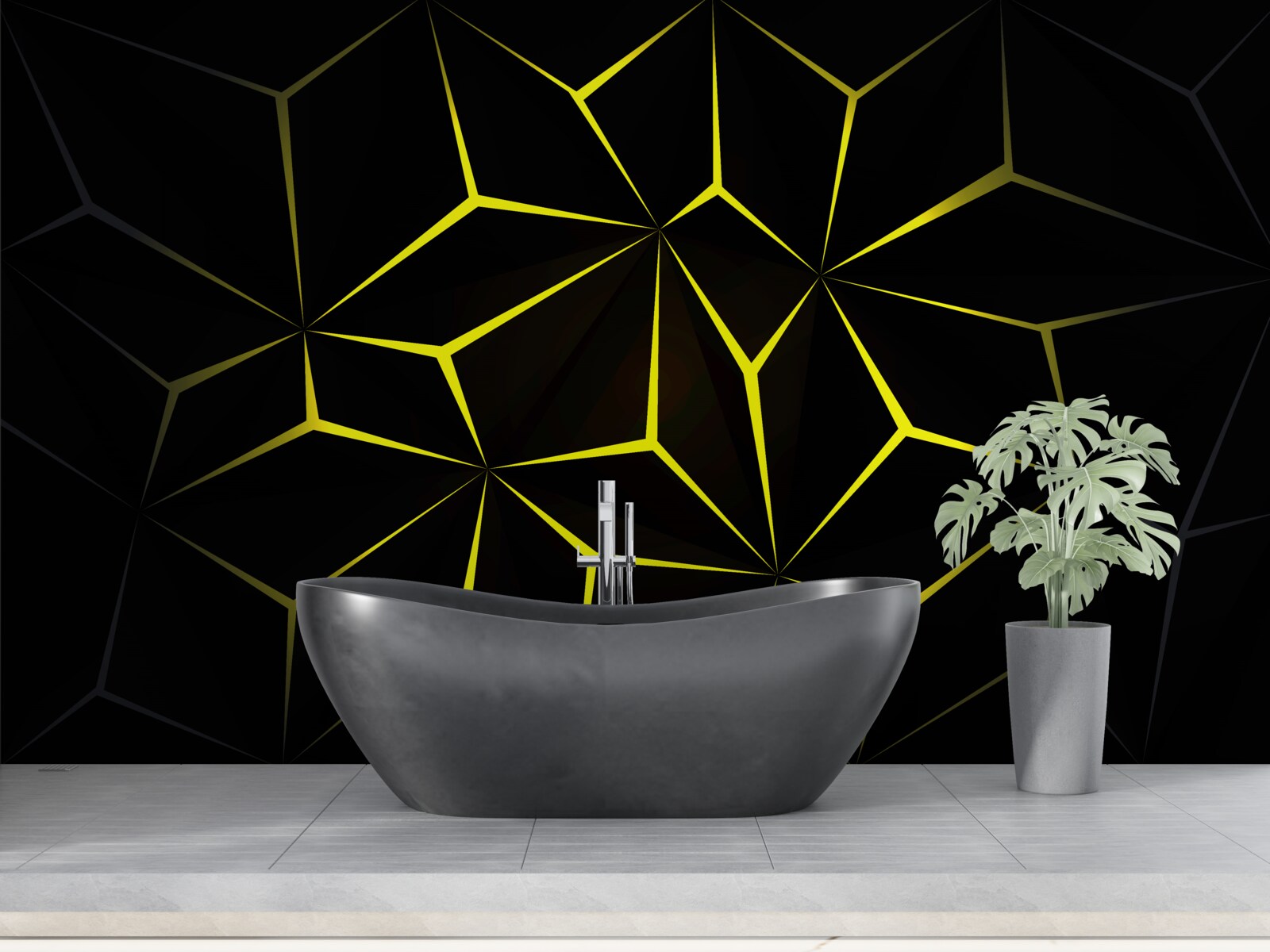 Fototapeta znaky sú čierne so žltým zvýraznením