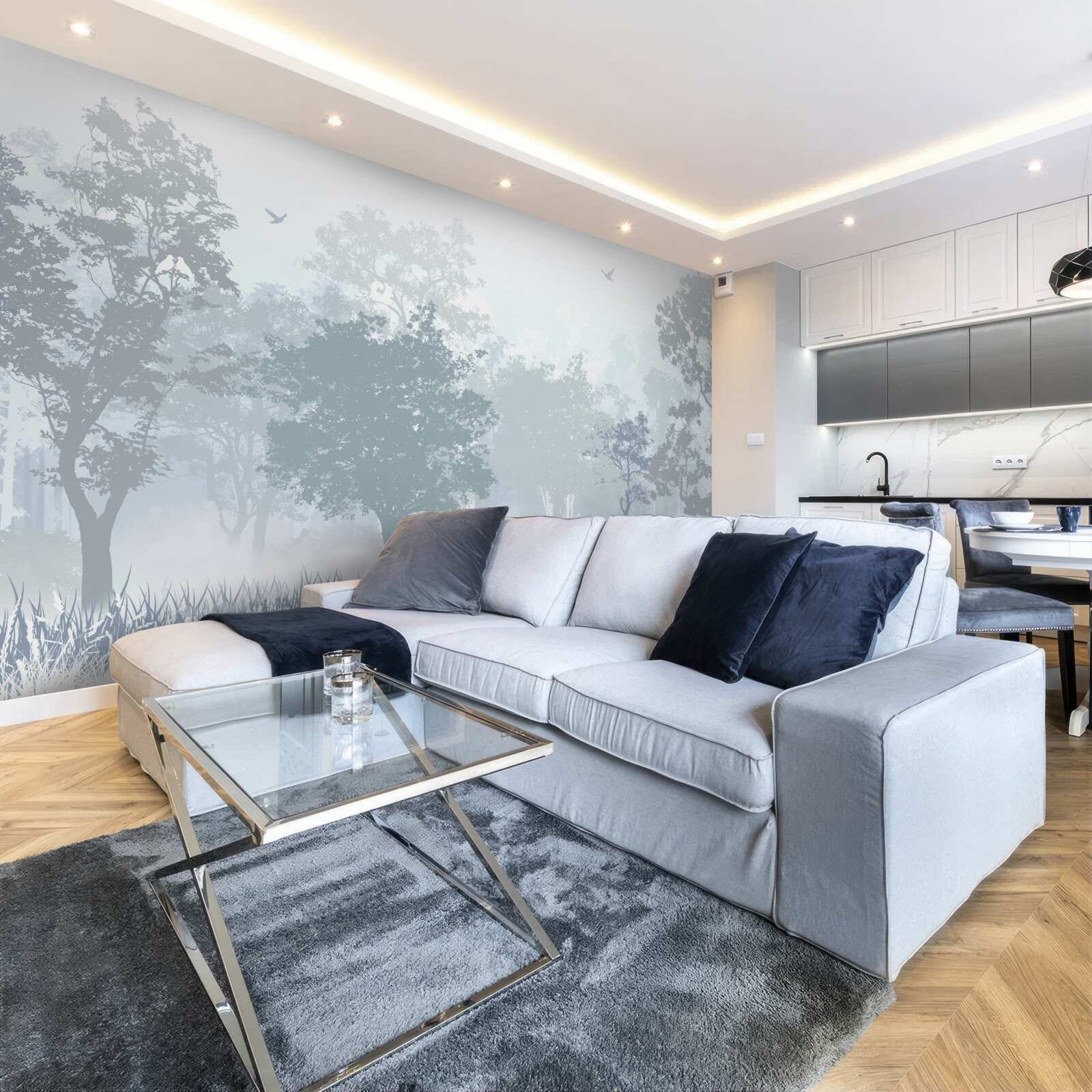 Fototapeta ranný les zahalený v hmle