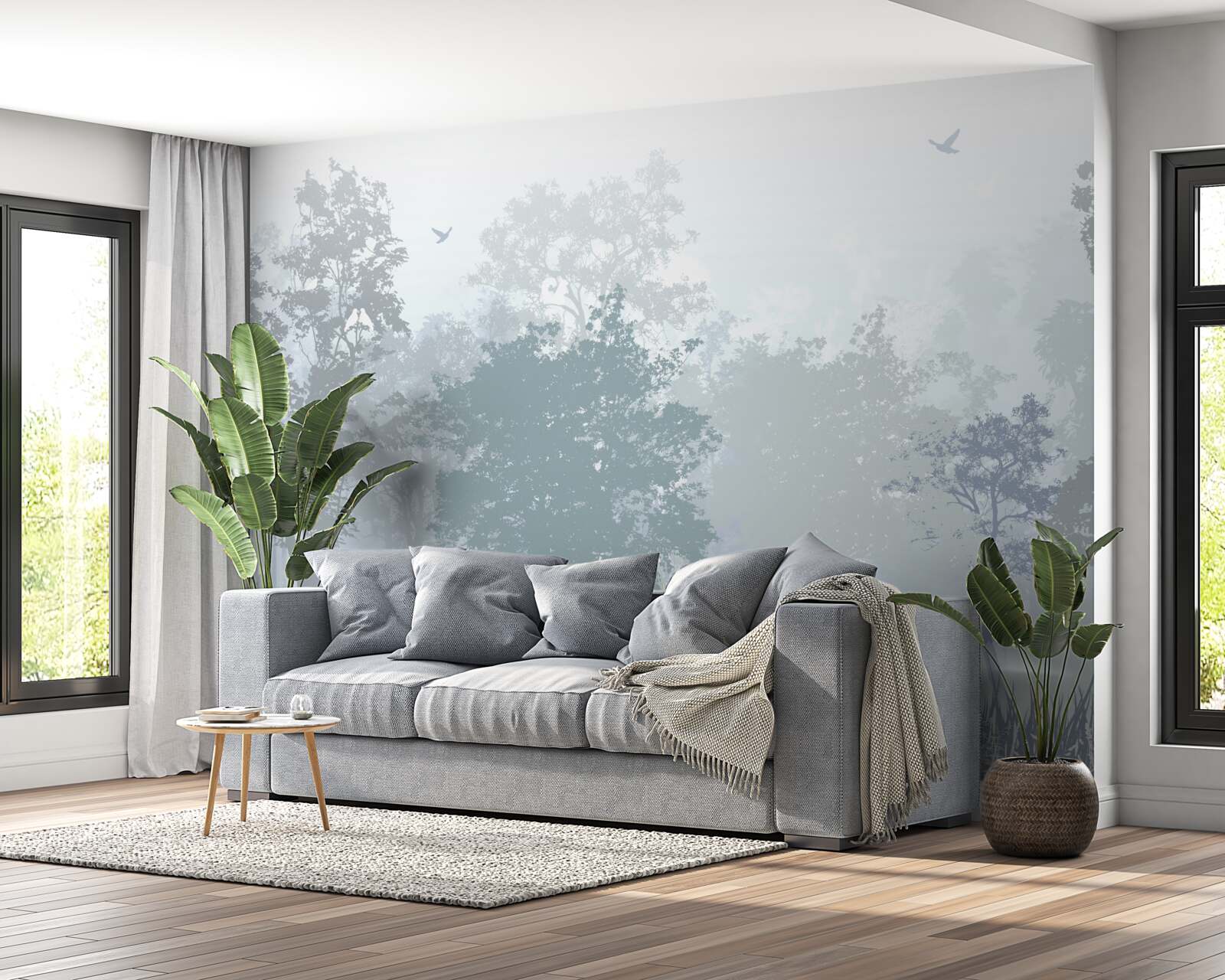 Fototapeta ranný les zahalený v hmle