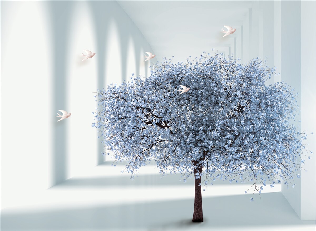 Fototapeta strom v kvitnúcom tuneli