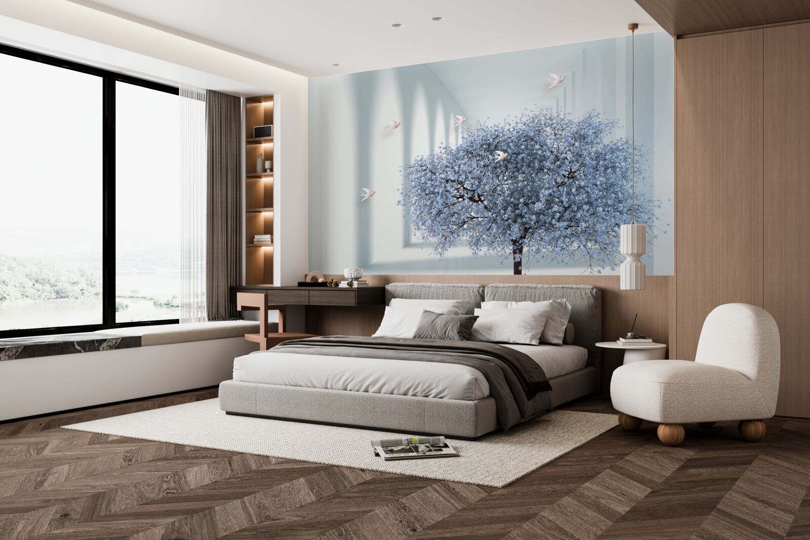 Fototapeta strom v kvitnúcom tuneli