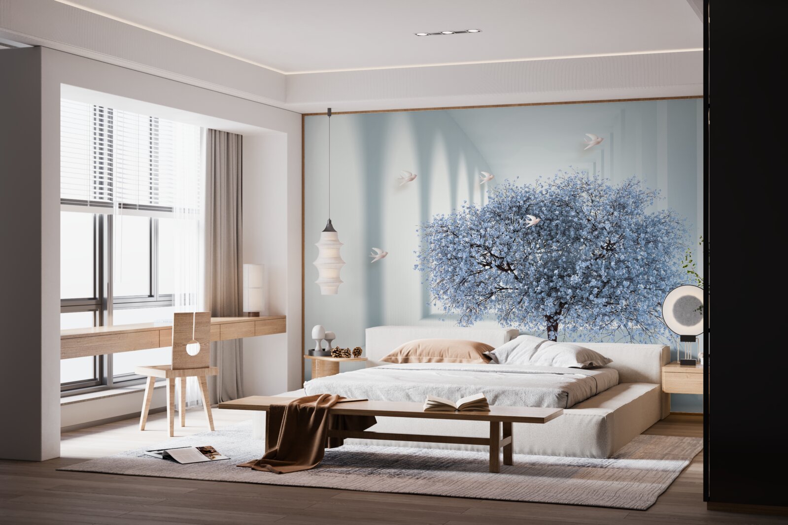 Fototapeta strom v kvitnúcom tuneli