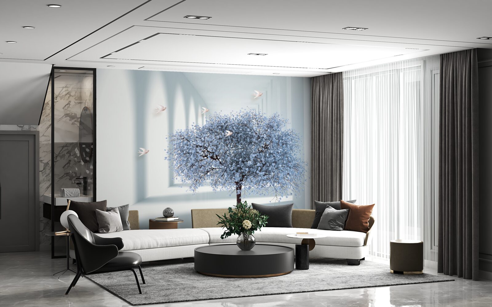 Fototapeta strom v kvitnúcom tuneli