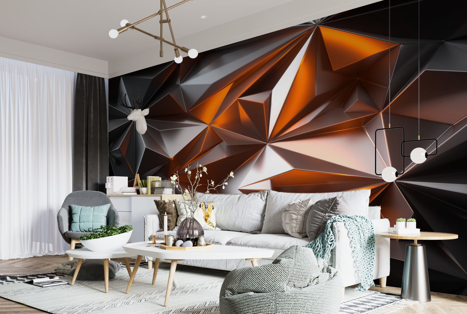 Fototapeta yantra geometria na tmavom pozadí