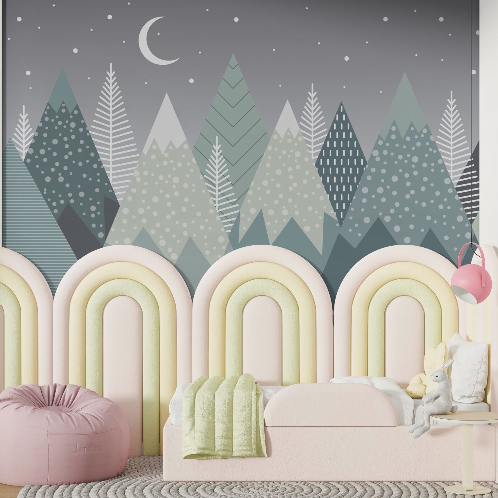 Fototapeta les ihličnatých stromov v mesačnom svite