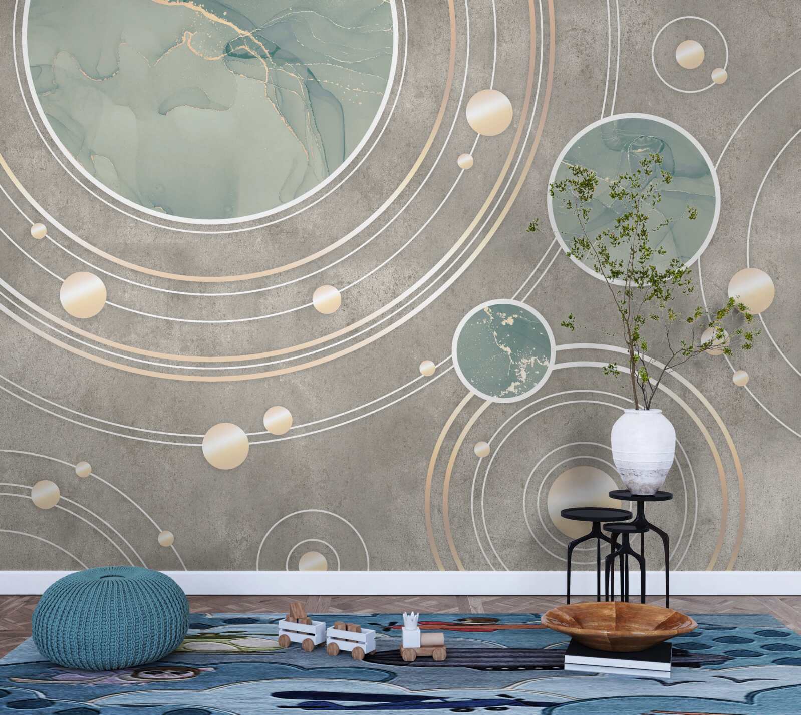 Fototapeta vesmírne abstraktné kruhy