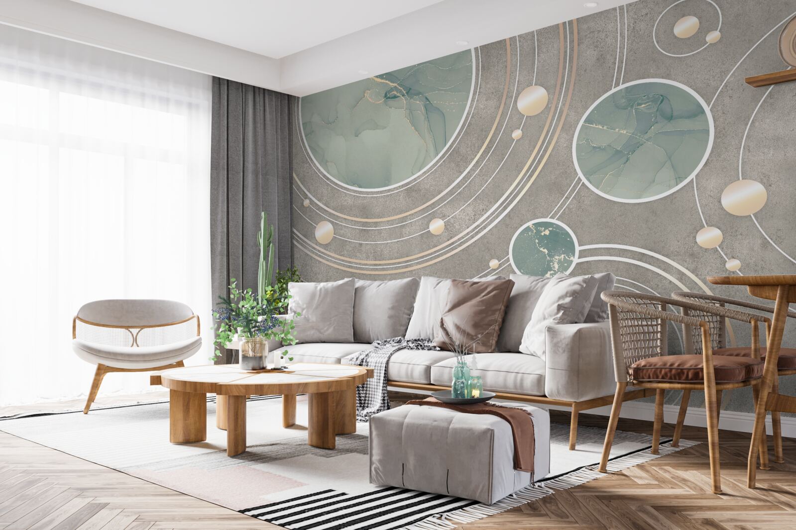 Fototapeta vesmírne abstraktné kruhy