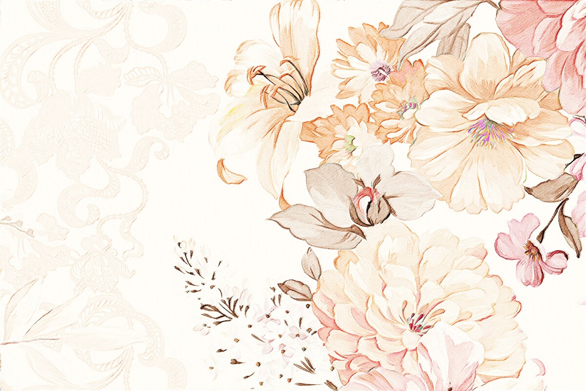 Fototapeta kompozícia s akvarelovými kvetmi