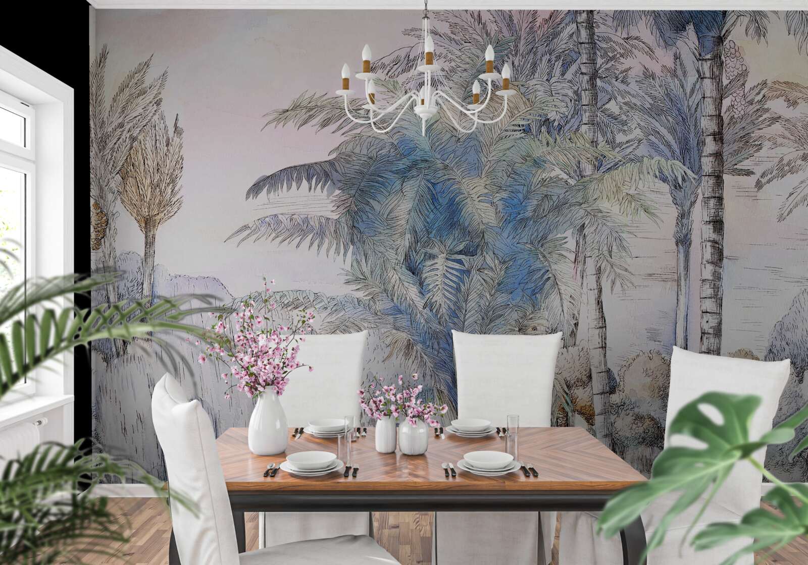 Fototapeta vysoké stromy medzi skalami