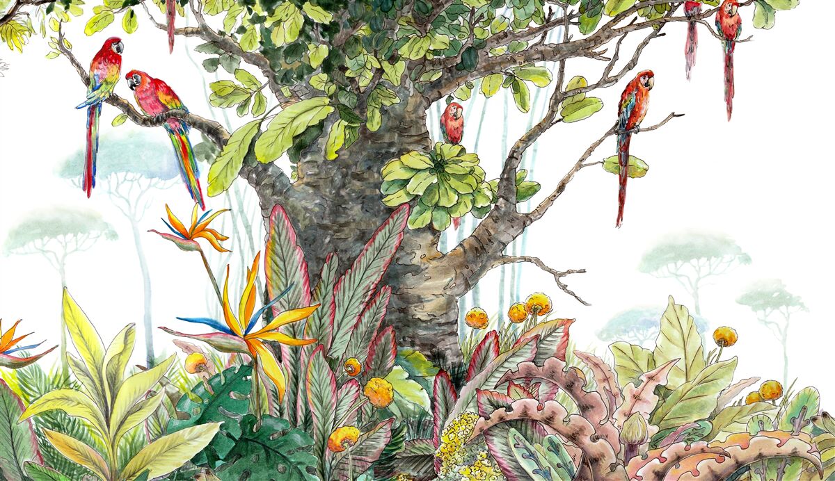 Fototapeta starobylý strom medzi zeleňou