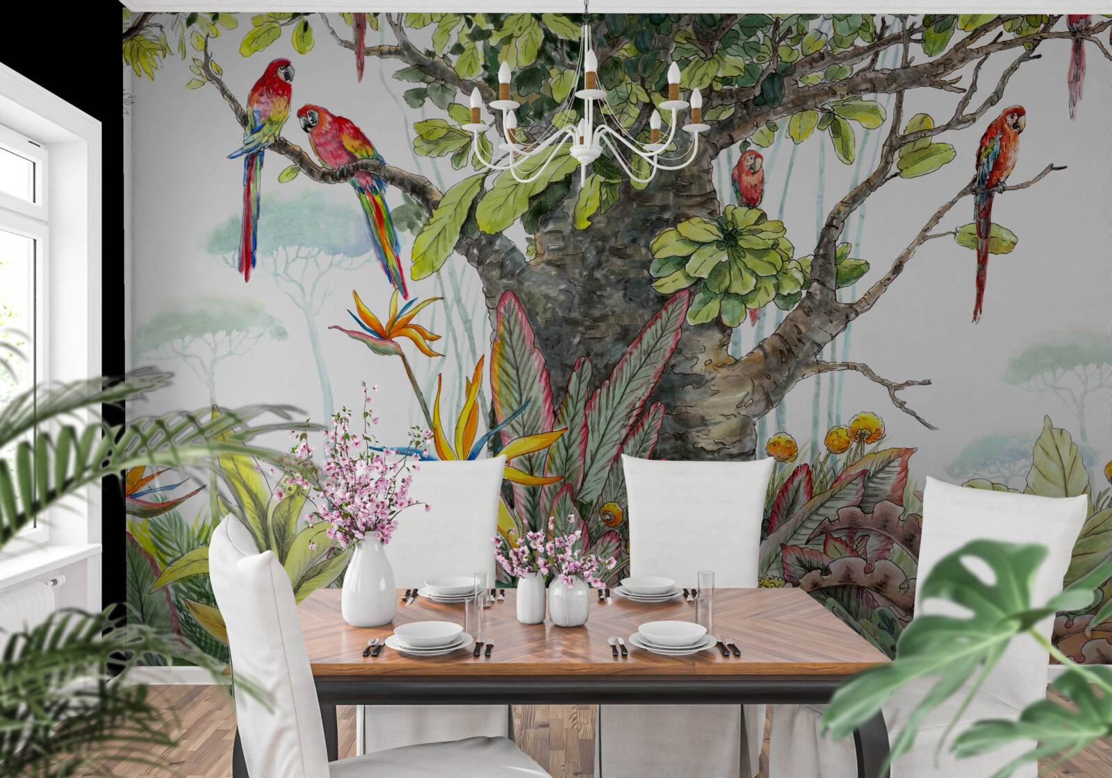 Fototapeta starobylý strom medzi zeleňou