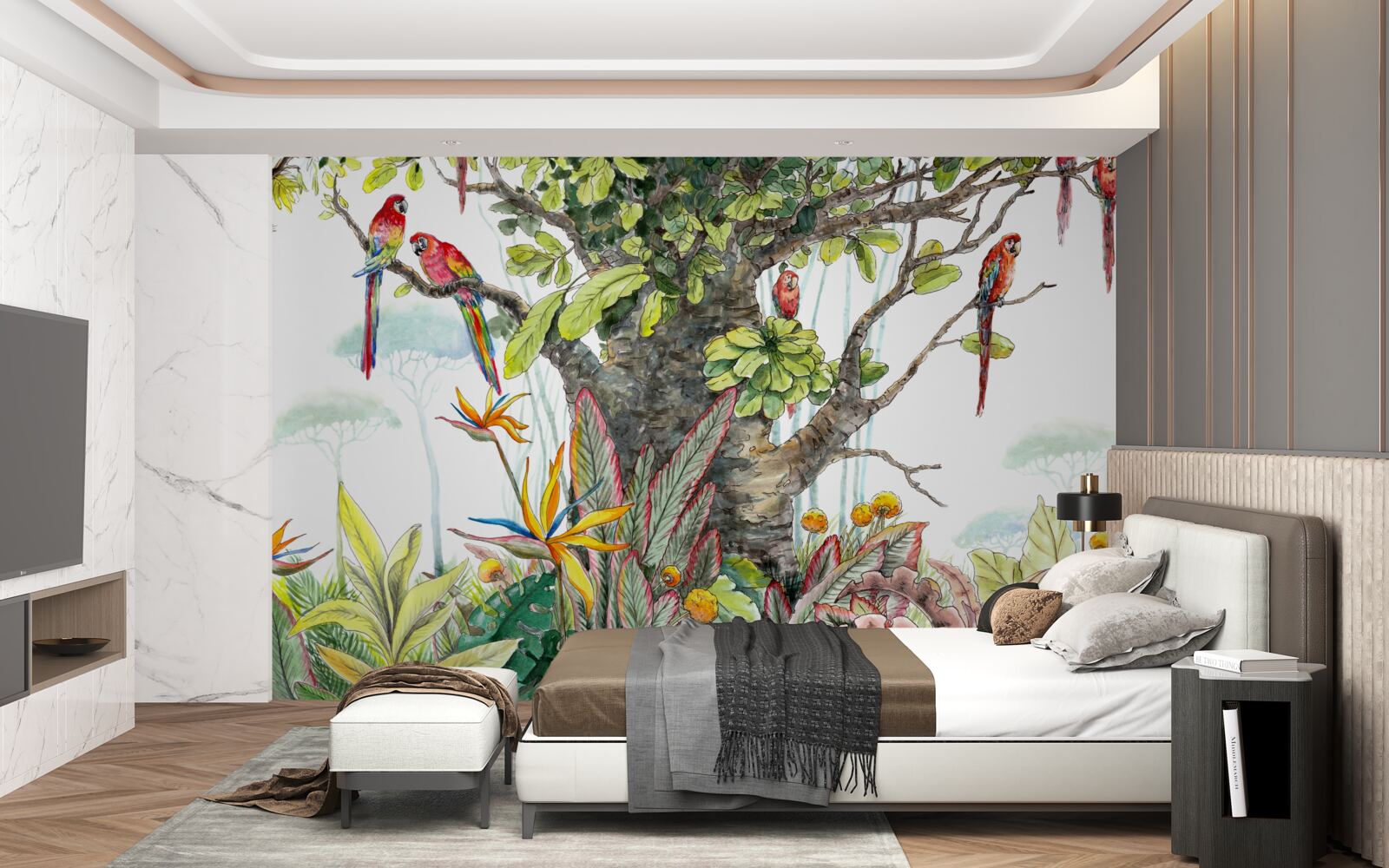 Fototapeta starobylý strom medzi zeleňou