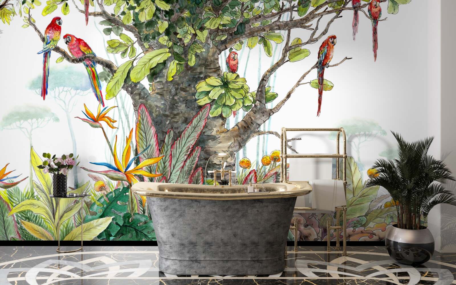 Fototapeta starobylý strom medzi zeleňou