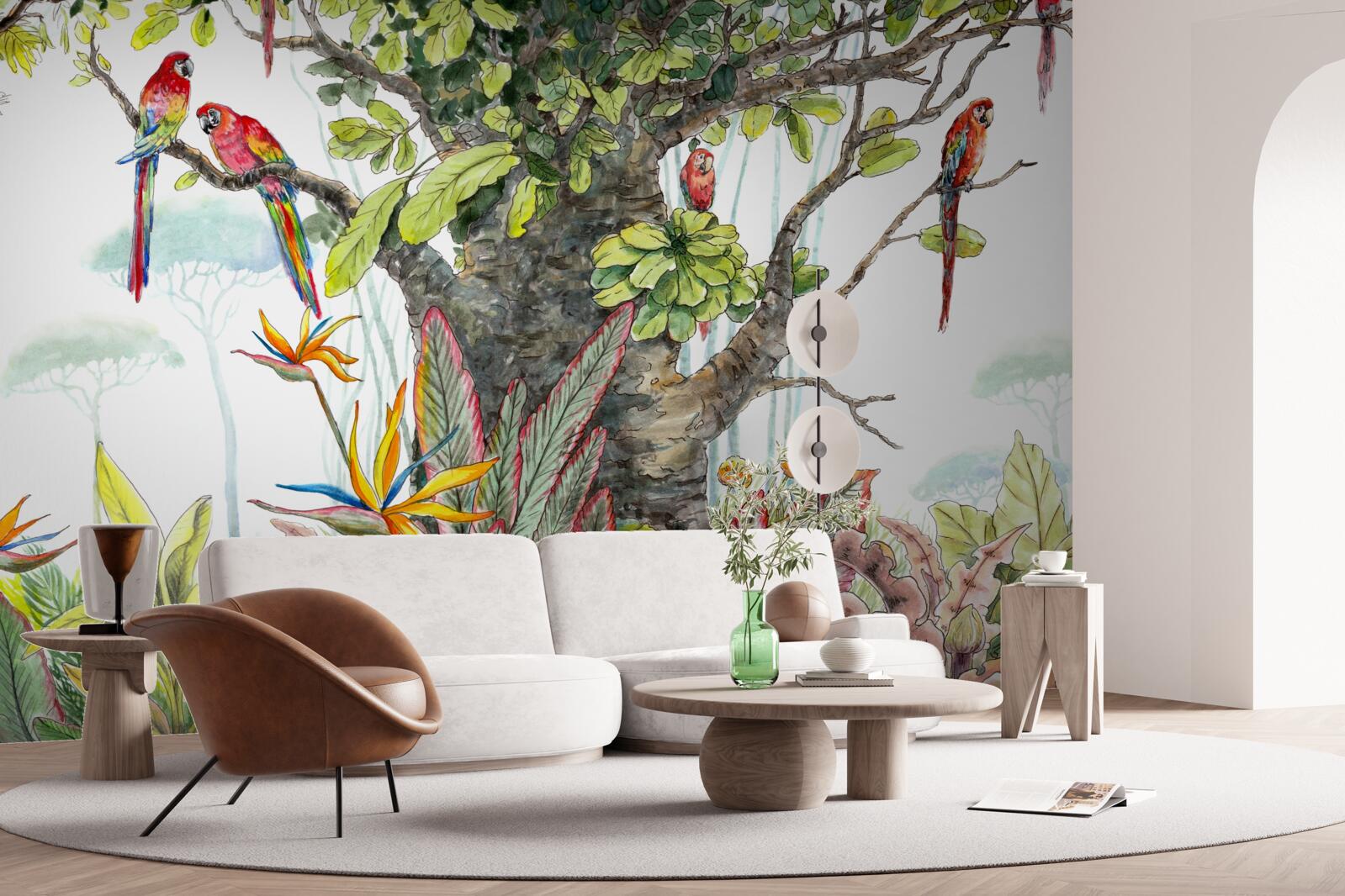 Fototapeta starobylý strom medzi zeleňou