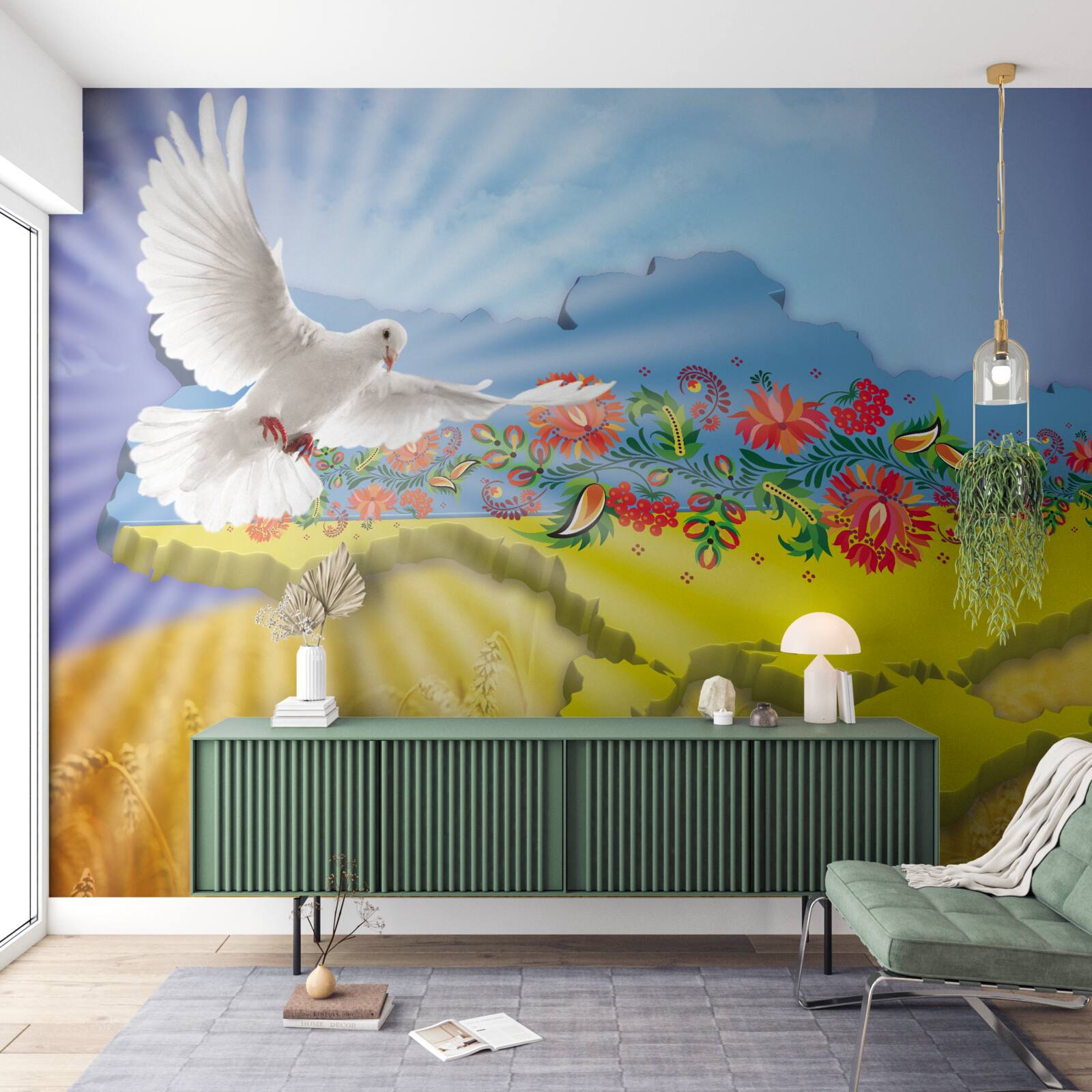 Fototapeta Holubica mieru a mapa Ukrajiny