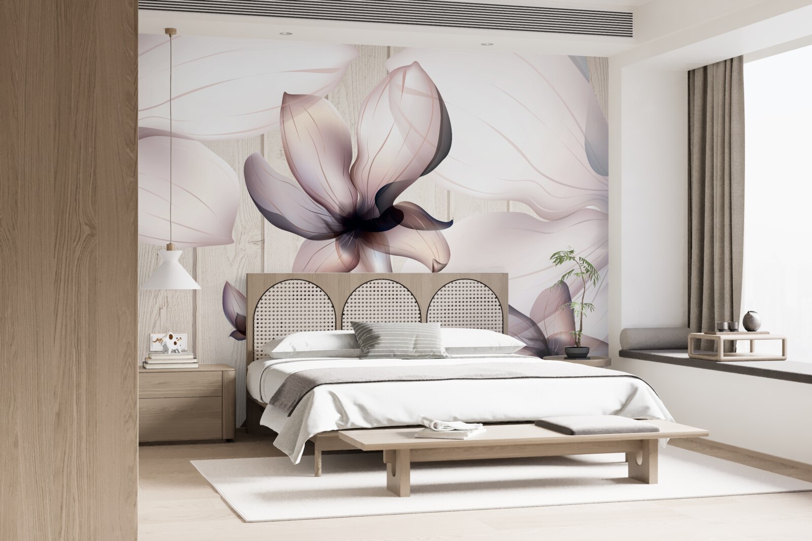 Fototapeta veľké svetlé kvety na strome