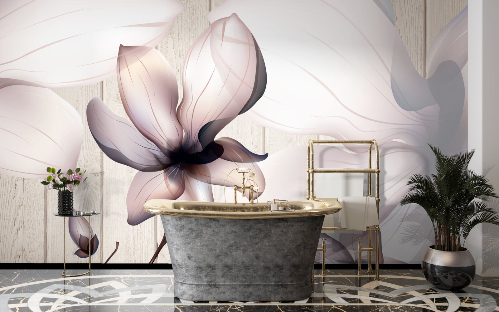 Fototapeta veľké svetlé kvety na strome