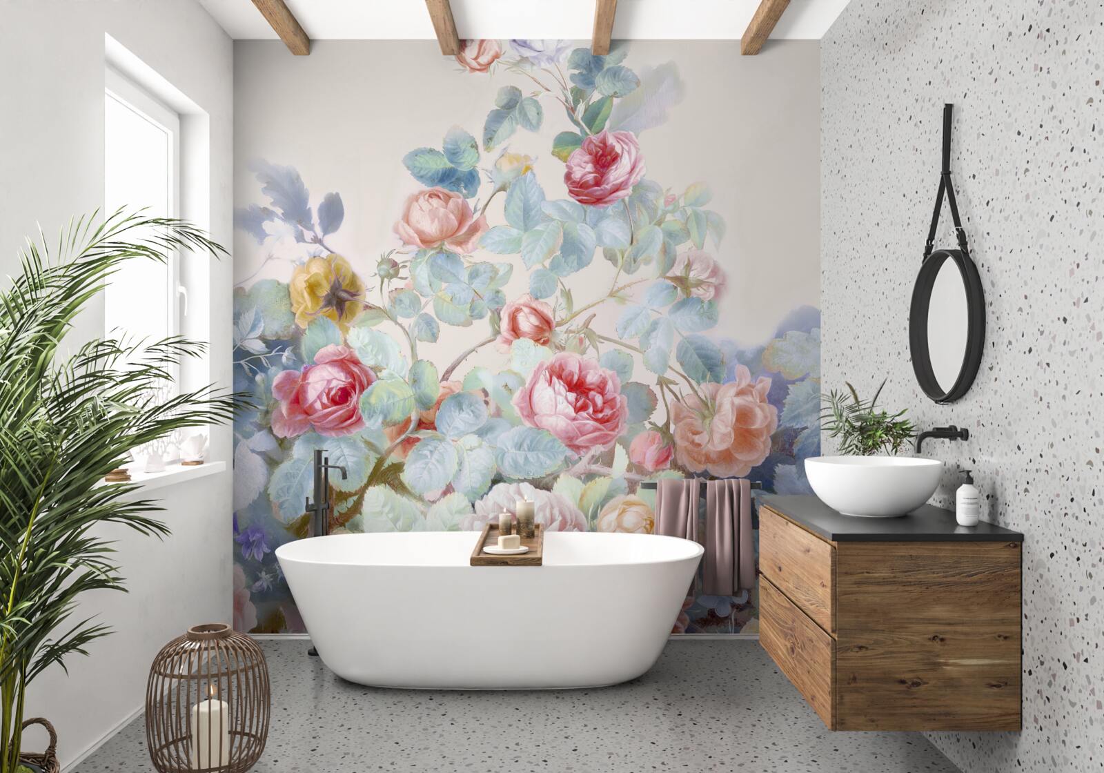 Fototapeta púčiky ruží maľované akvarelom