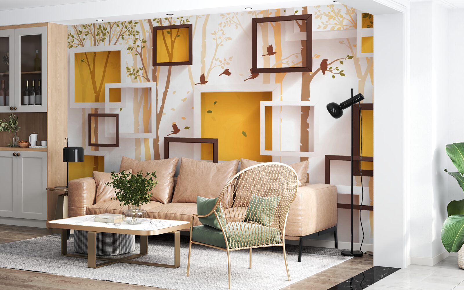 Fototapeta abstrakcia a geometrické tvary jesene