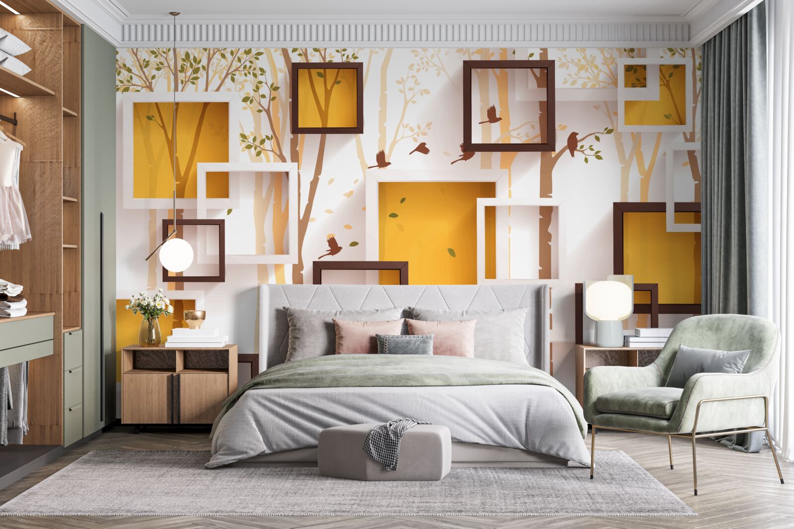 Fototapeta abstrakcia a geometrické tvary jesene