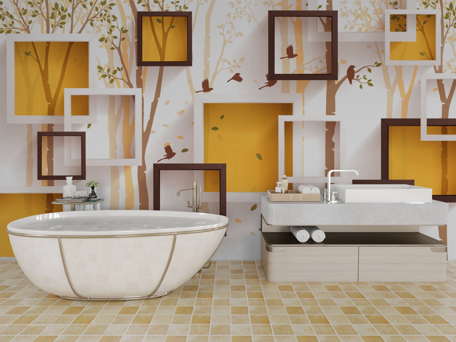 Fototapeta abstrakcia a geometrické tvary jesene