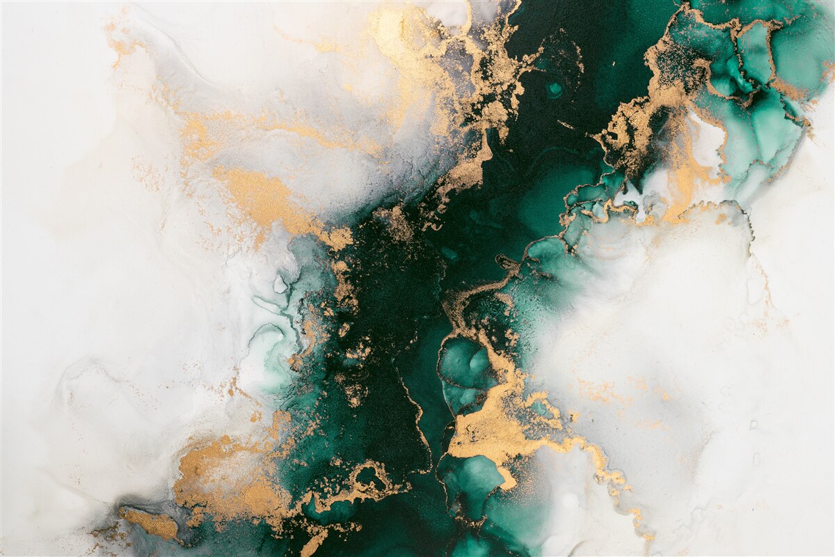 Fototapeta biely mramor s odtieňmi smaragdovej farby